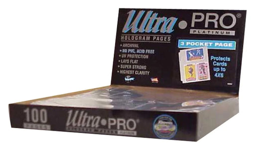 Ultra Pro 3-Pocket Platinum Page for 4" X 6" Photos 100ct