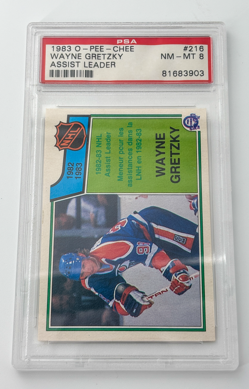 1983 O-Pee-Chee Wayne Gretzky Assist Ladder #216 PSA 8