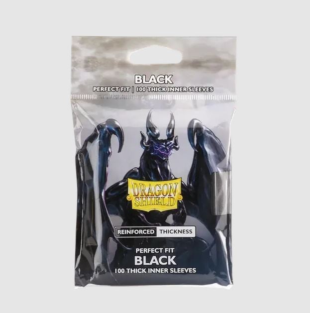 Dragon Shield Perfect Fit Thick Inner Sleeves: Black (100 Count)