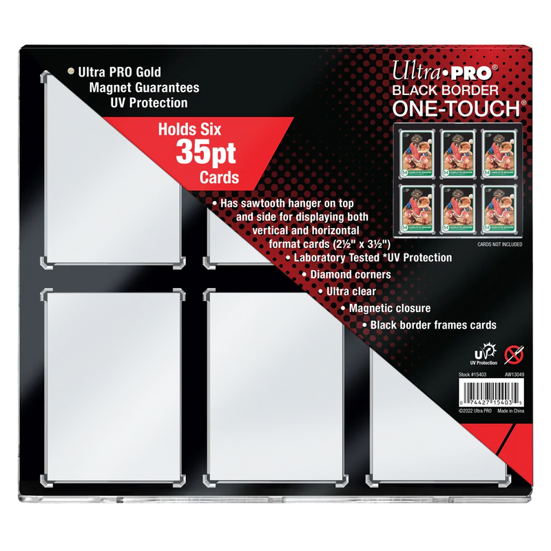 Ultra Pro 6-Card Black Border One-Touch Magnetic Holder (35pt)